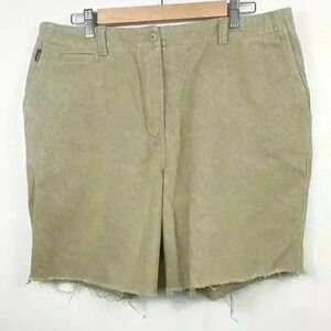 Lauren Ralph Lauren Shorts Womens Size 16W Beige Distressed Frayed Hem